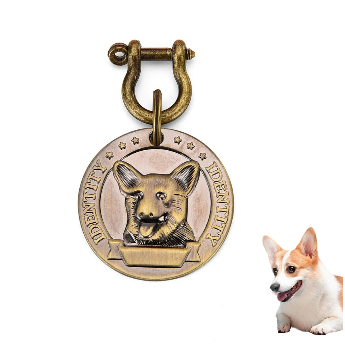 VIP Customizable Engraved Pets ID Tag for Dog Cat Bronze Nameplate Tags Personalized Address Number Dogs Collar ID Pendant