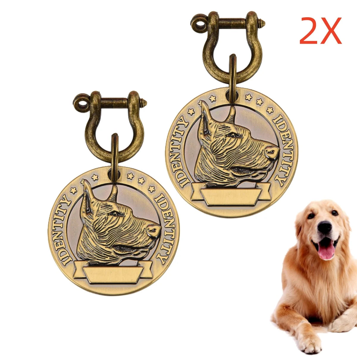VIP Customizable Engraved Pets ID Tag for Dog Cat Bronze Nameplate Tags Personalized Address Number Dogs Collar ID Pendant