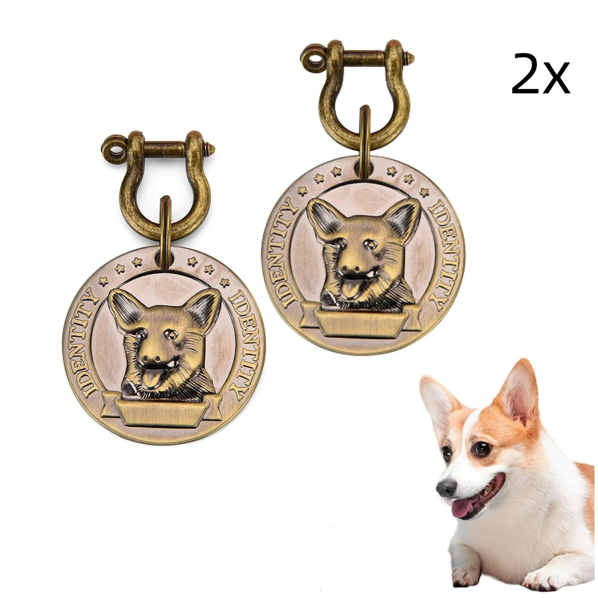 VIP Customizable Engraved Pets ID Tag for Dog Cat Bronze Nameplate Tags Personalized Address Number Dogs Collar ID Pendant